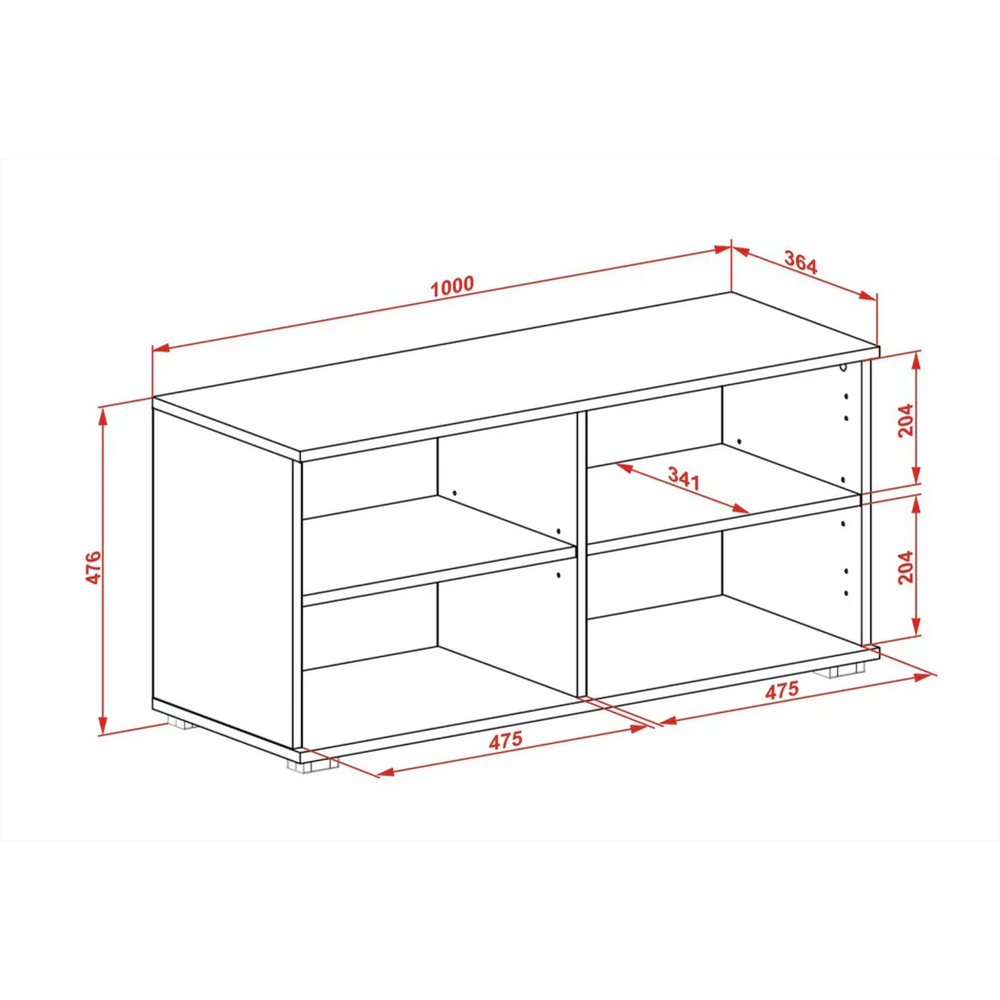 Pantofar CLIF ST-100, alb, PAL laminat, 100x38x48 cm