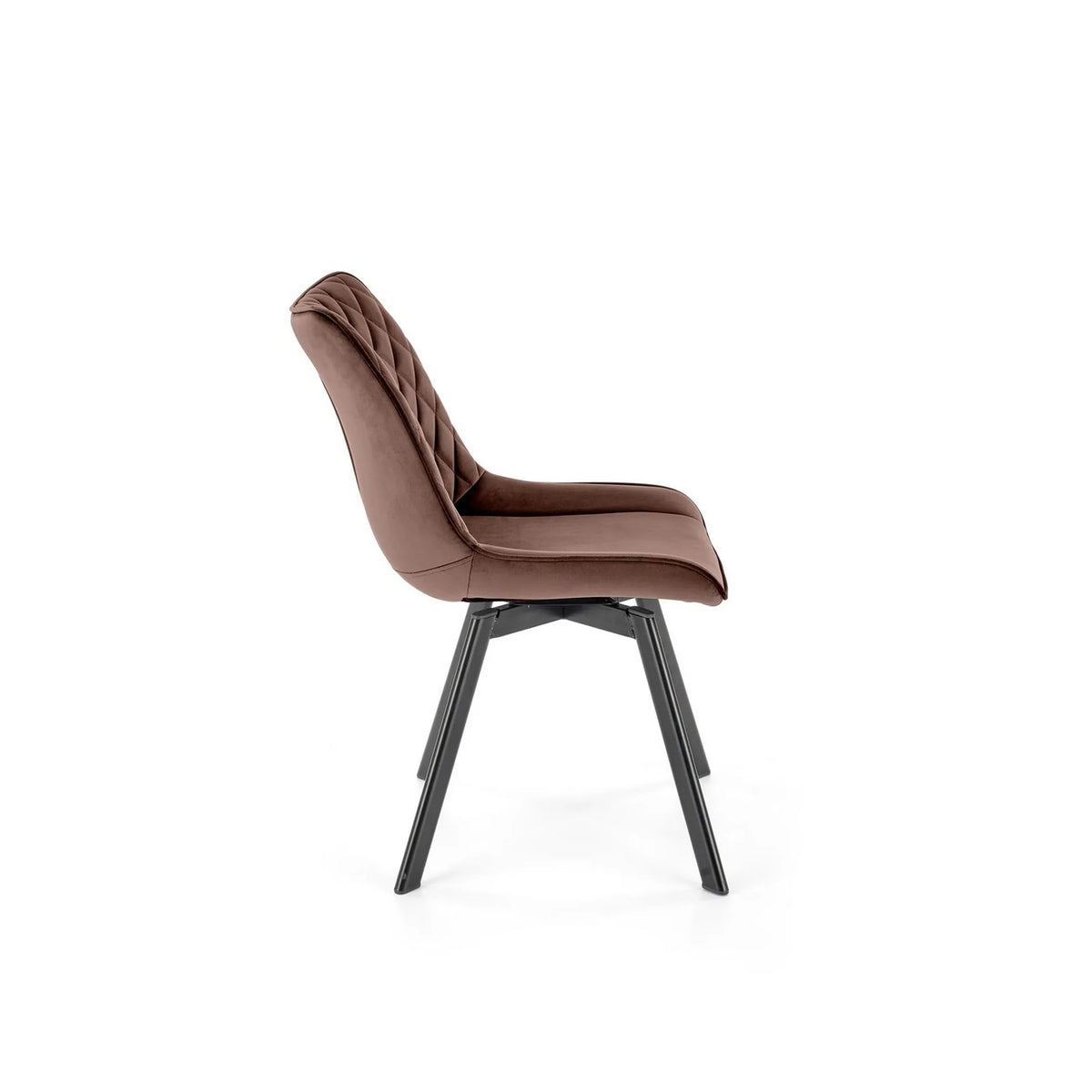 Scaun rotativ K520, maro/negru, stofa catifelata/metal, 45x63x80 cm