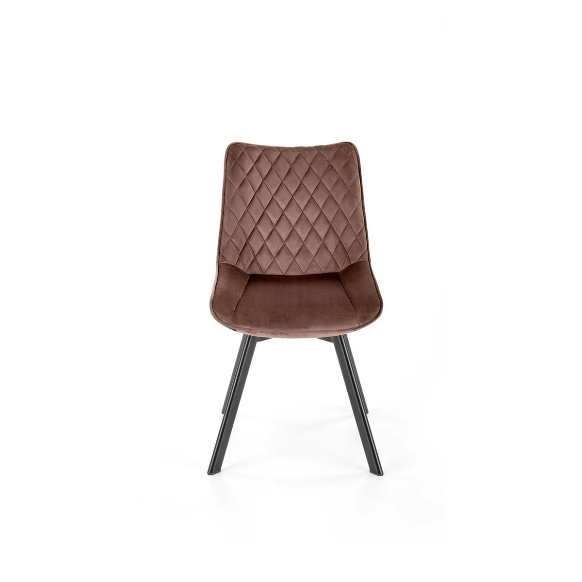 Scaun rotativ K520, maro/negru, stofa catifelata/metal, 45x63x80 cm