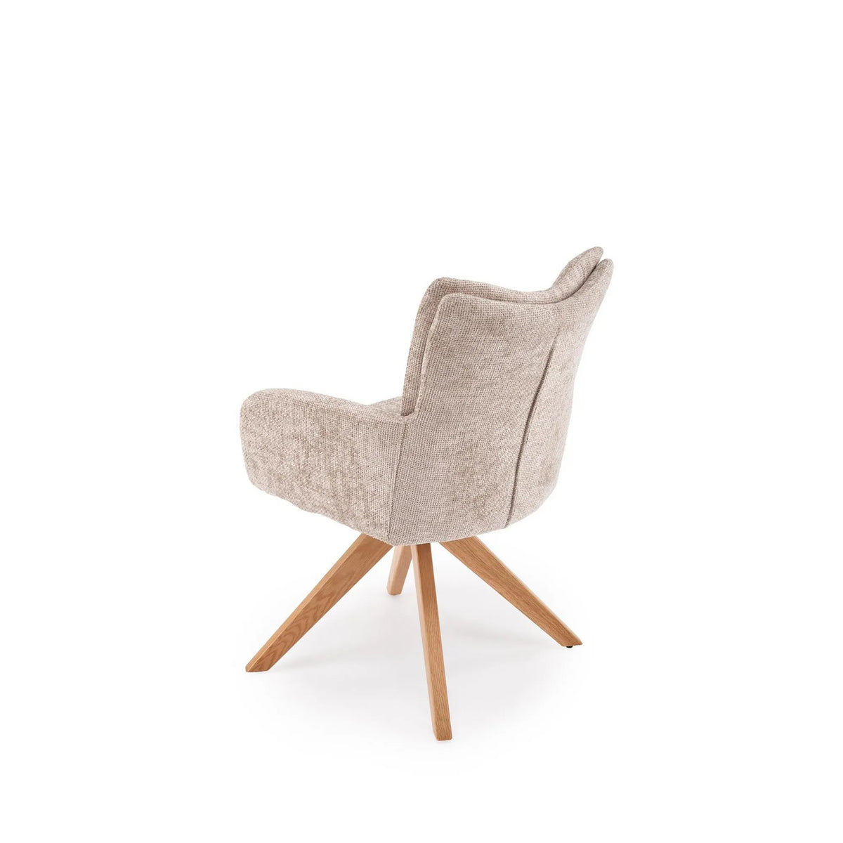 Scaun rotativ K540, bej/stejar, stofa/lemn, 60x63x89 cm