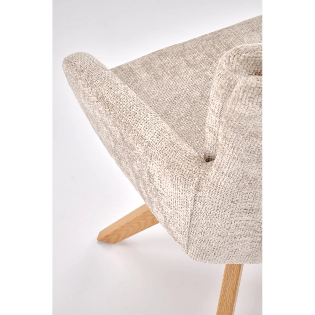 Scaun rotativ K540, bej/stejar, stofa/lemn, 60x63x89 cm
