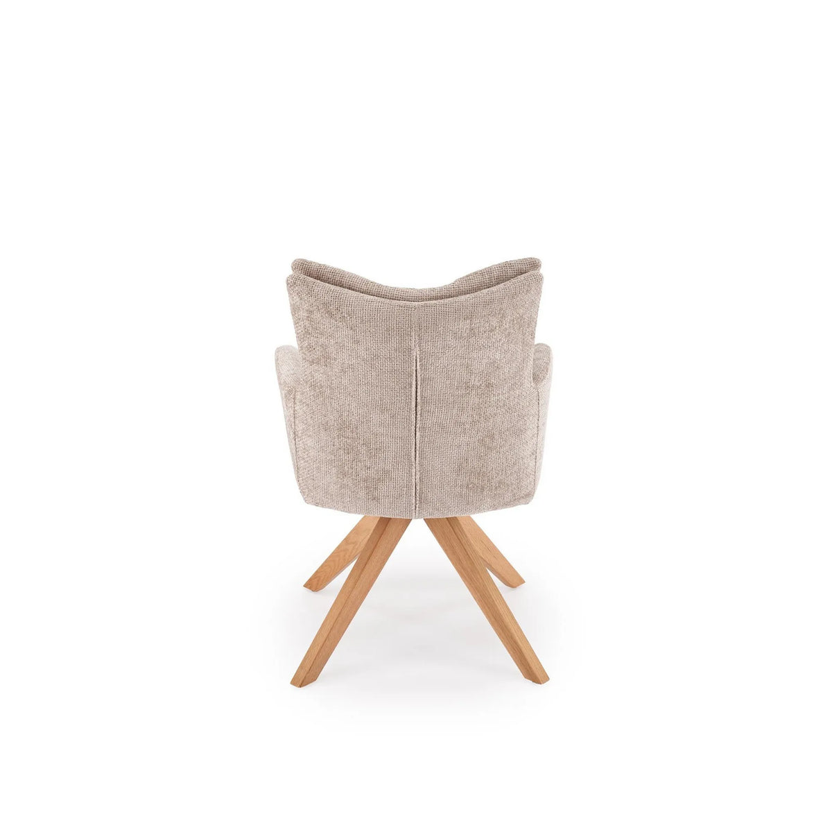 Scaun rotativ K540, bej/stejar, stofa/lemn, 60x63x89 cm