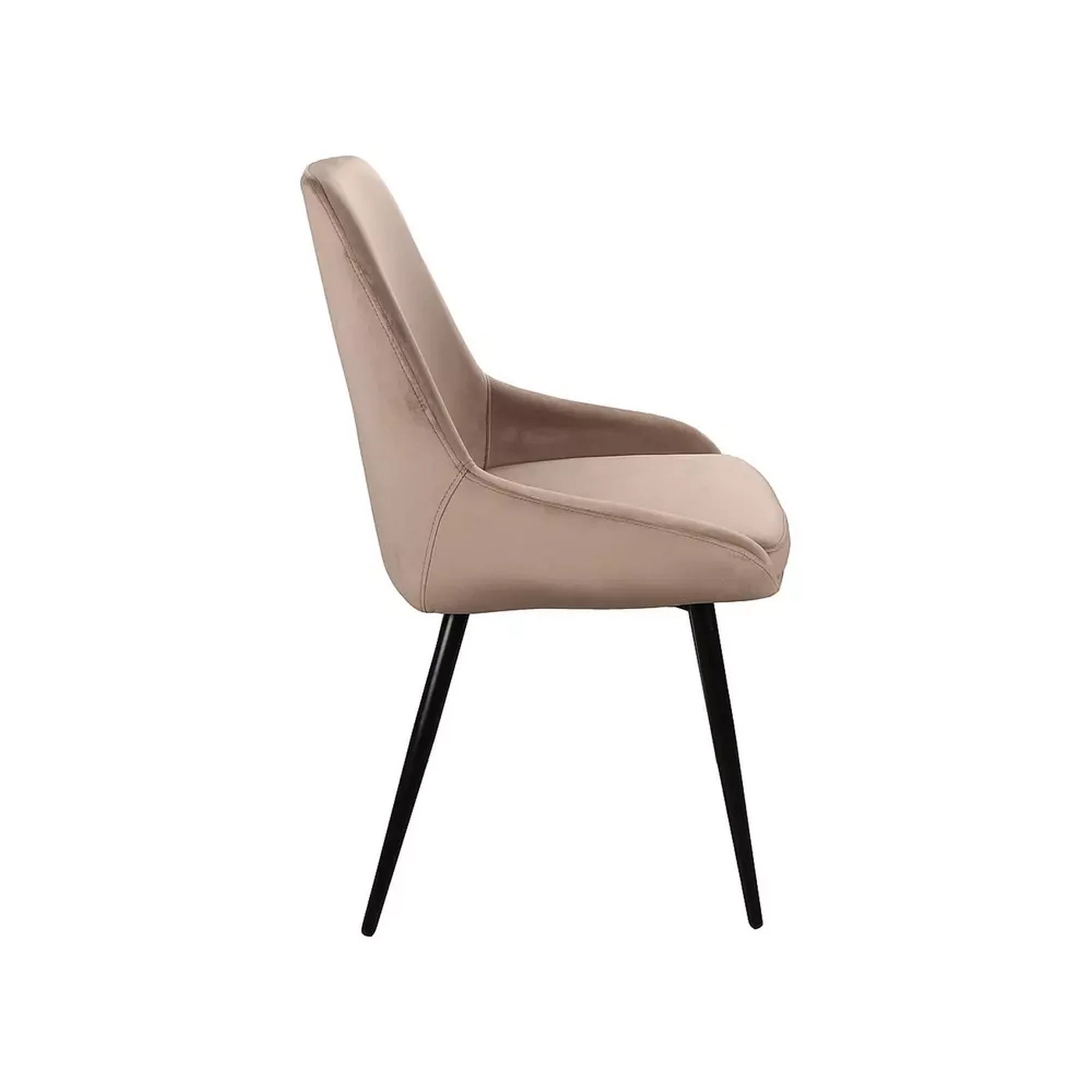 Scaun COBE, bej/negru, stofa catifelata/metal, 49x43x85 cm