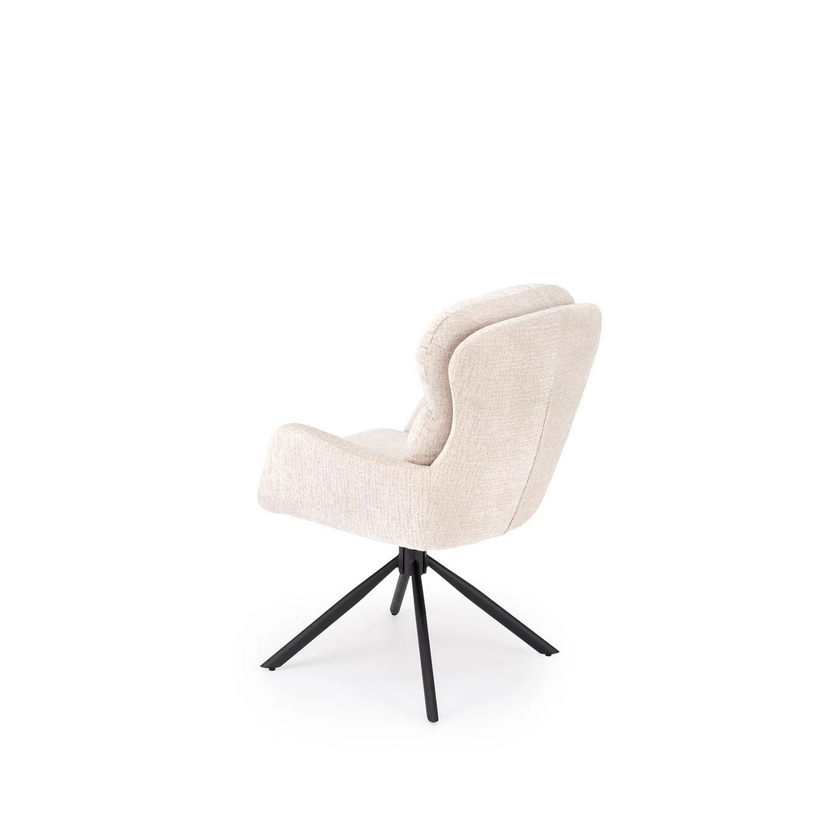 Scaun rotativ K593, bej/negru, stofa/metal, 56x54x89 cm