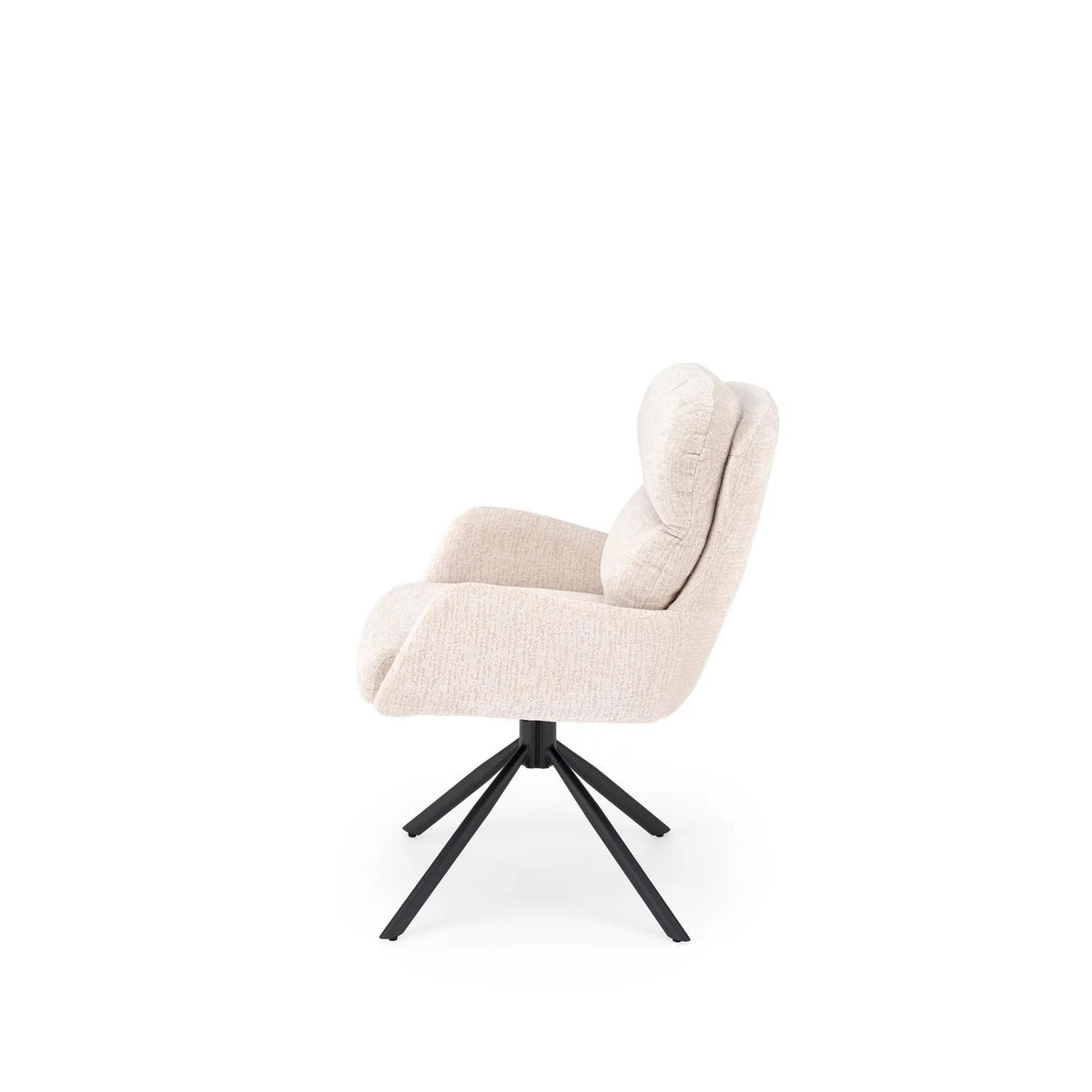 Scaun rotativ K593, bej/negru, stofa/metal, 56x54x89 cm
