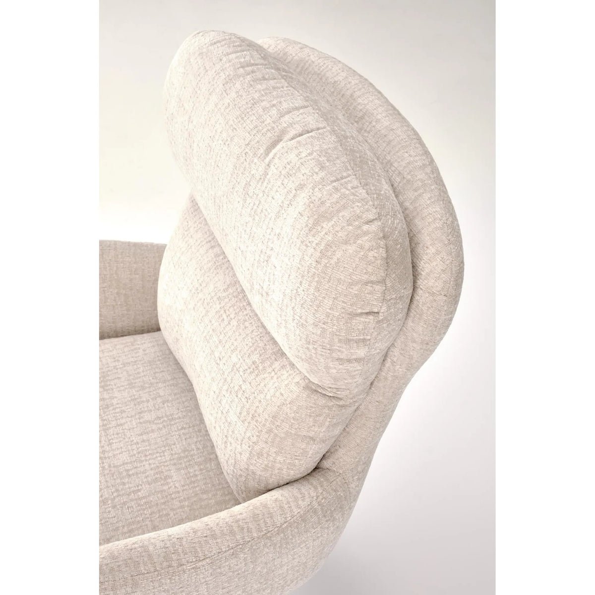 Scaun rotativ K593, bej/negru, stofa/metal, 56x54x89 cm