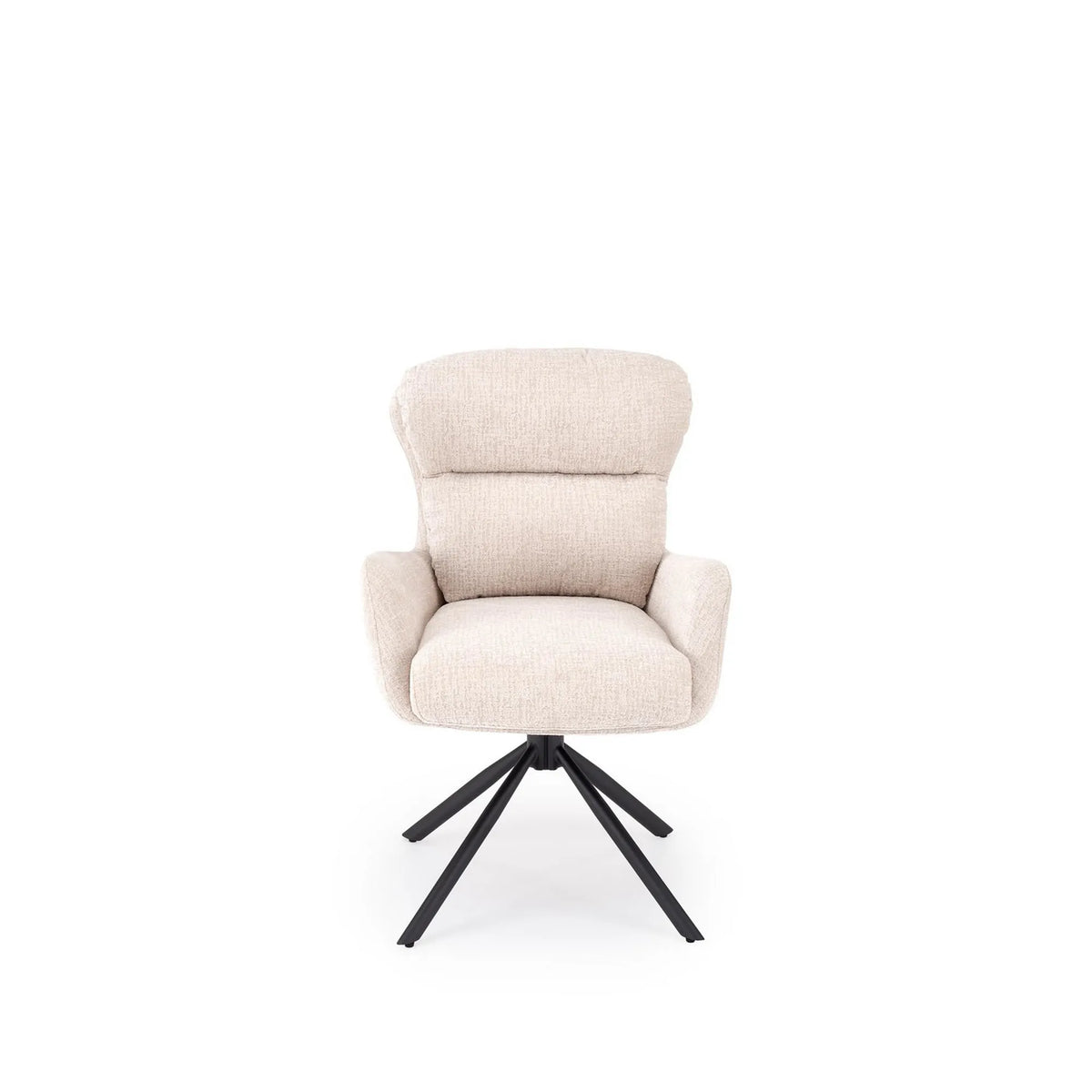 Scaun rotativ K593, bej/negru, stofa/metal, 56x54x89 cm