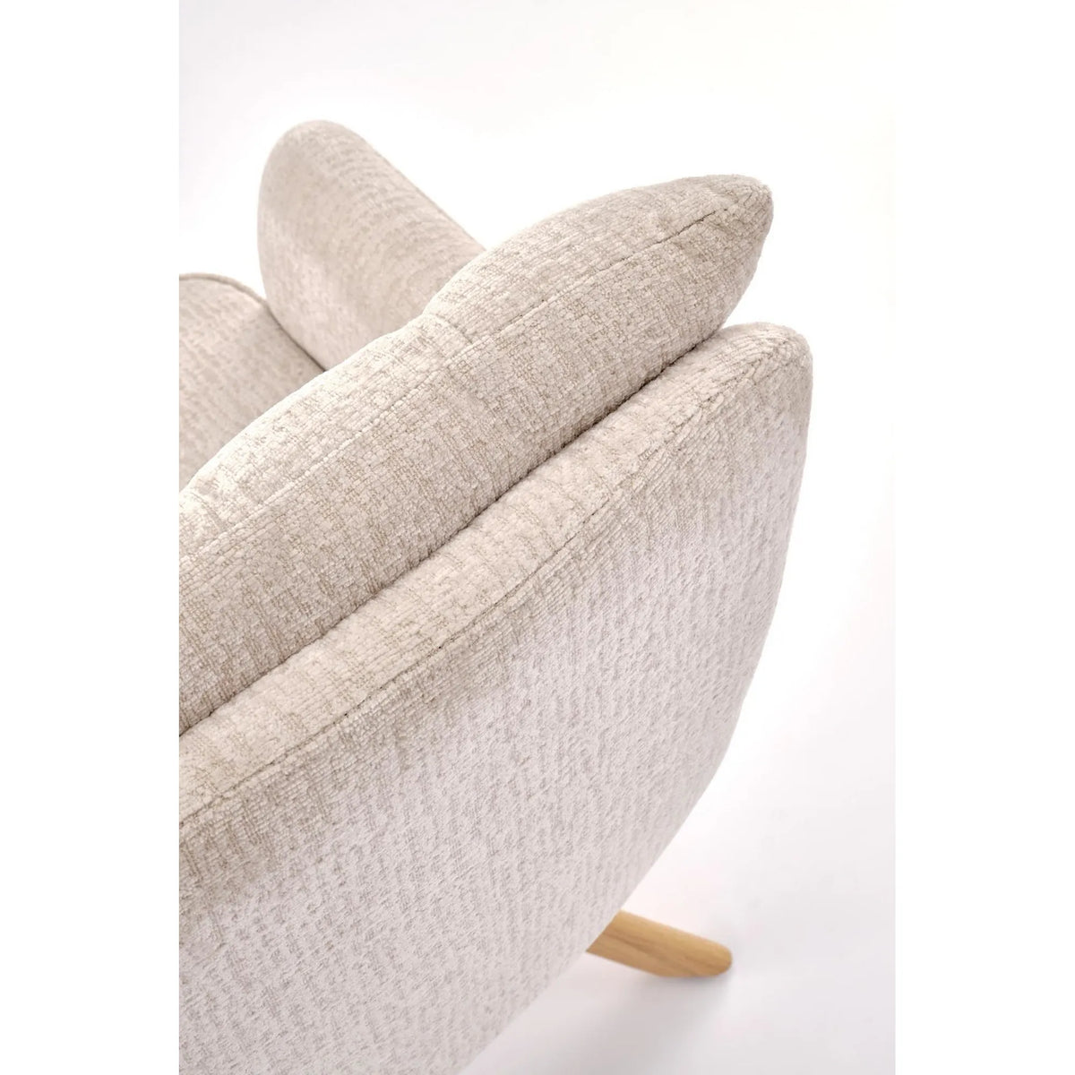 Scaun rotativ K594, bej/stejar, stofa/lemn, 60x64x95 cm
