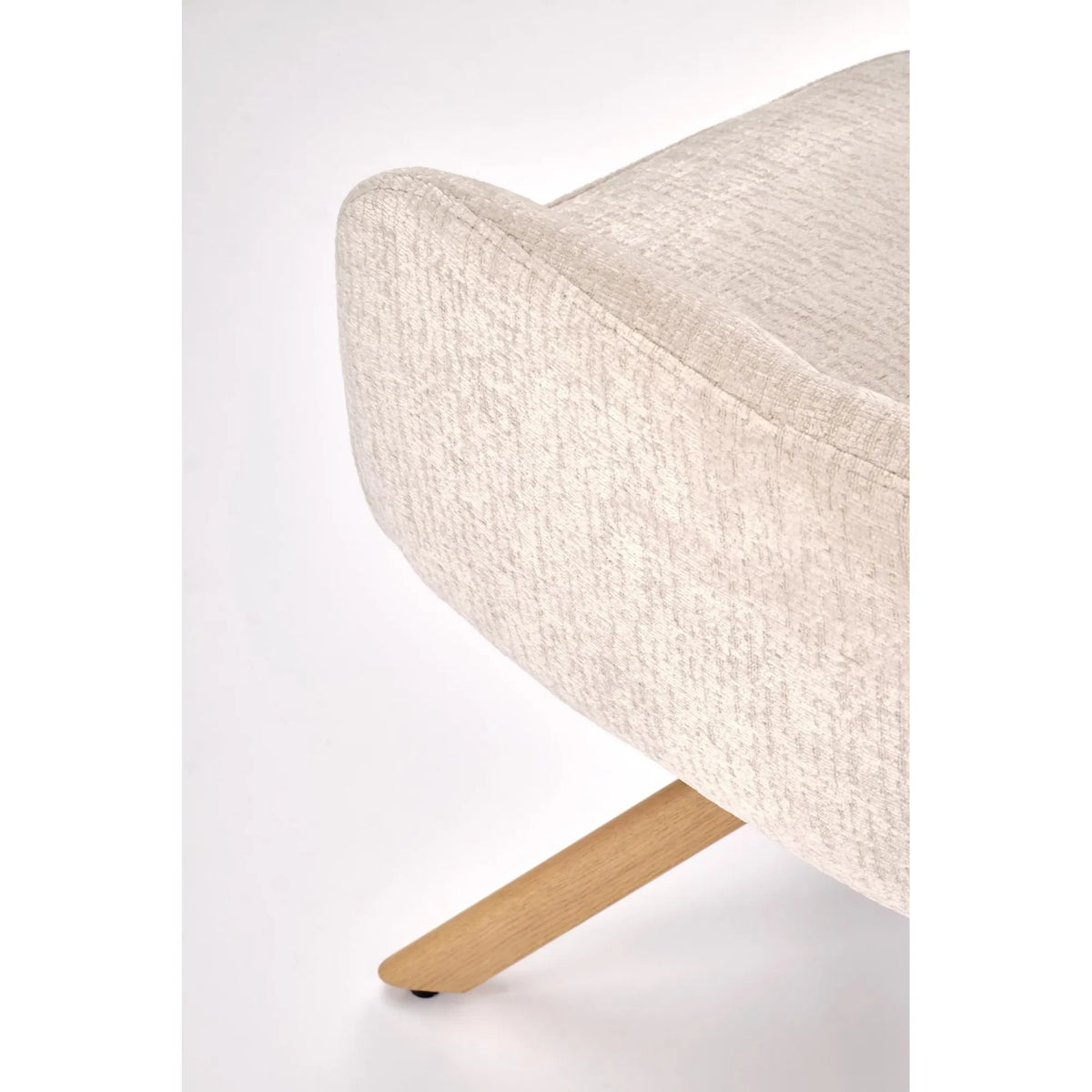 Scaun rotativ K594, bej/stejar, stofa/lemn, 60x64x95 cm