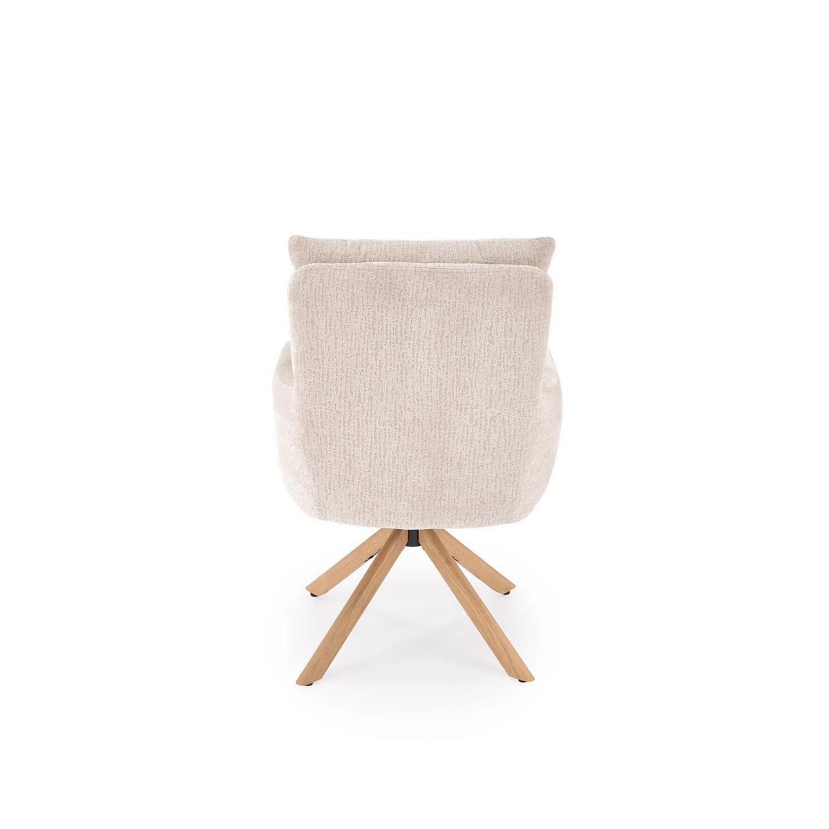 Scaun rotativ K594, bej/stejar, stofa/lemn, 60x64x95 cm