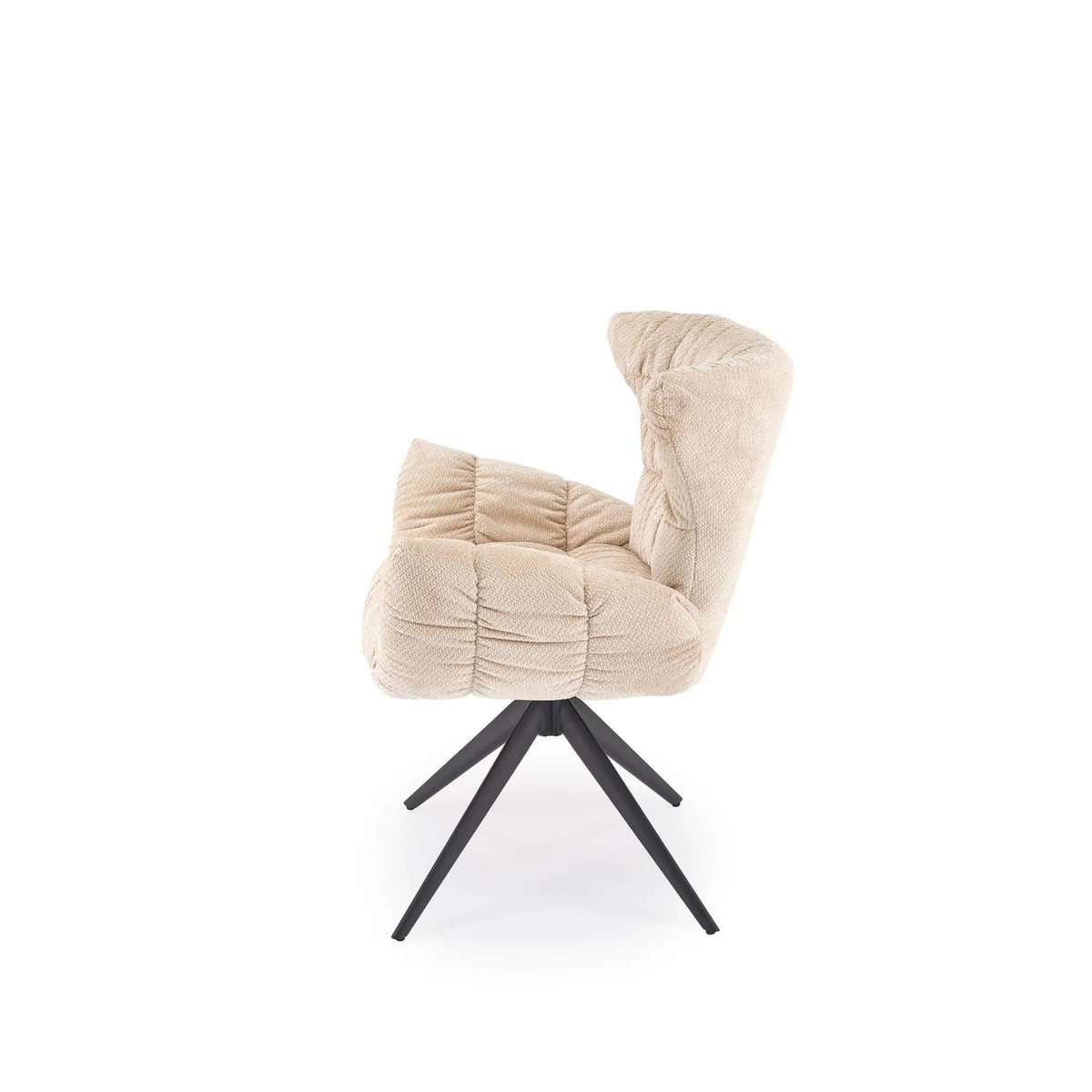Scaun rotativ K595, bej/negru, stofa/metal, 68x66x88 cm