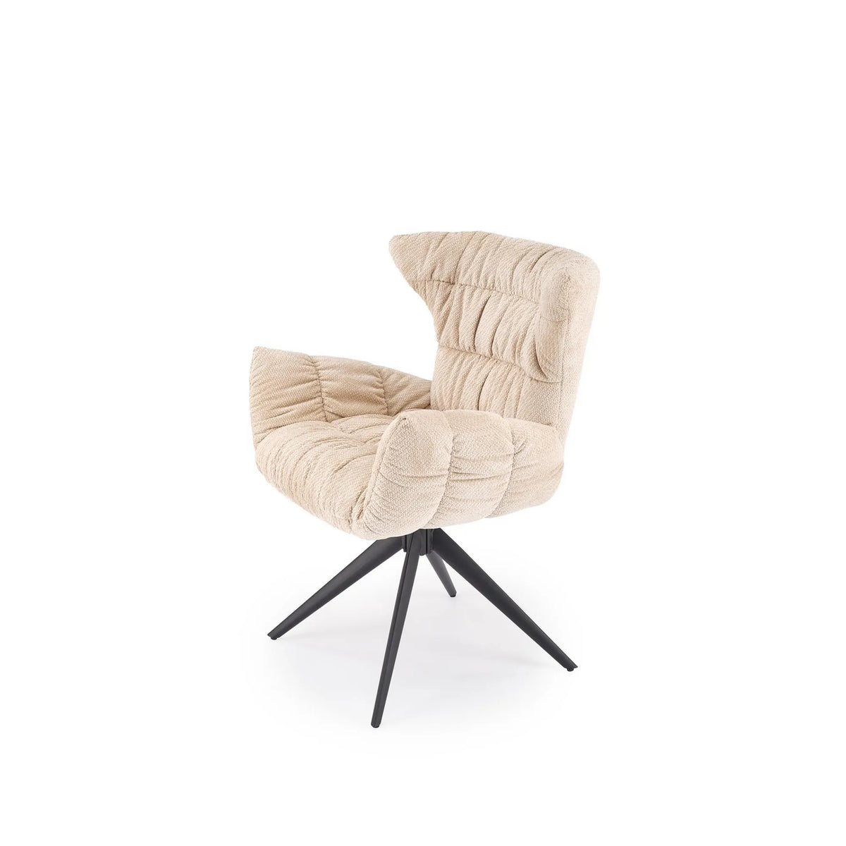 Scaun rotativ K595, bej/negru, stofa/metal, 68x66x88 cm