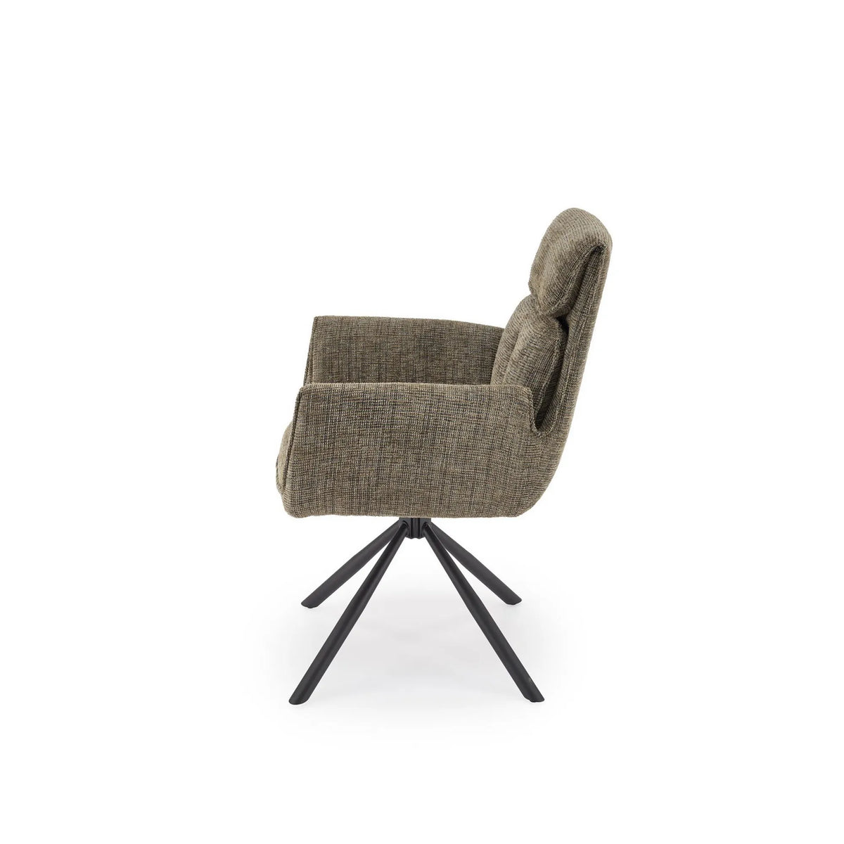 Scaun rotativ K596, verde olive/negru, stofa clasica/metal, 66x66x93 cm