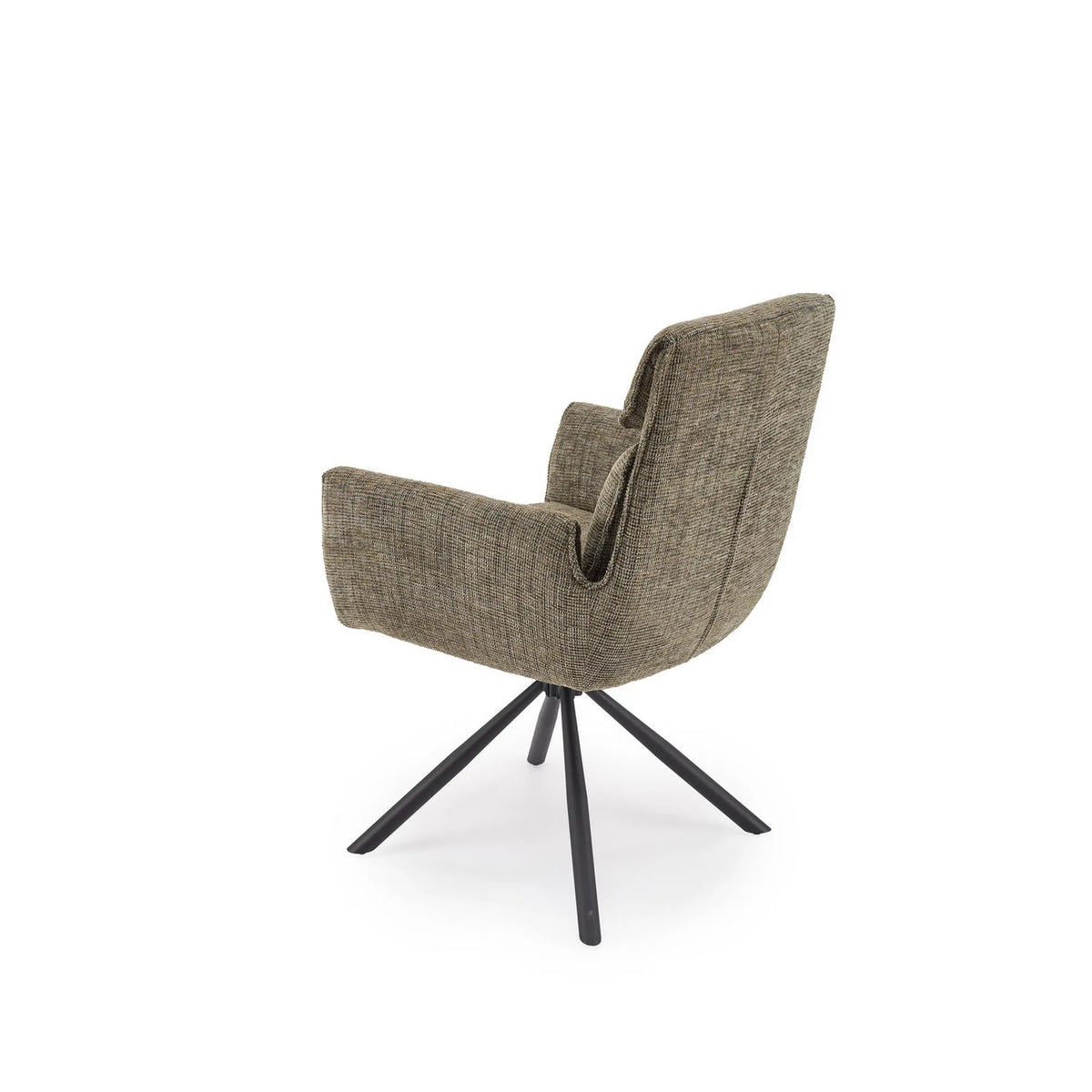 Scaun rotativ K596, verde olive/negru, stofa clasica/metal, 66x66x93 cm