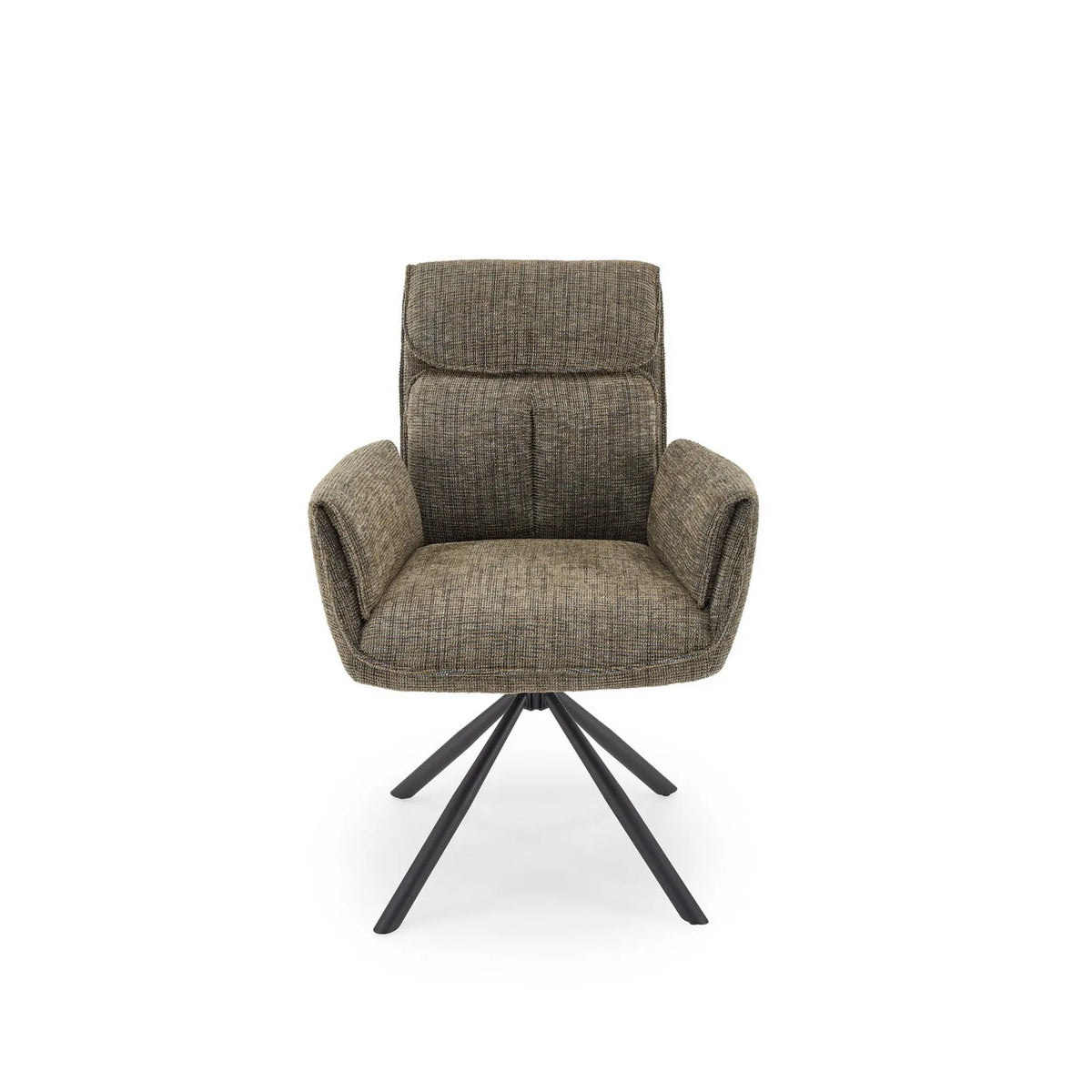 Scaun rotativ K596, verde olive/negru, stofa clasica/metal, 66x66x93 cm