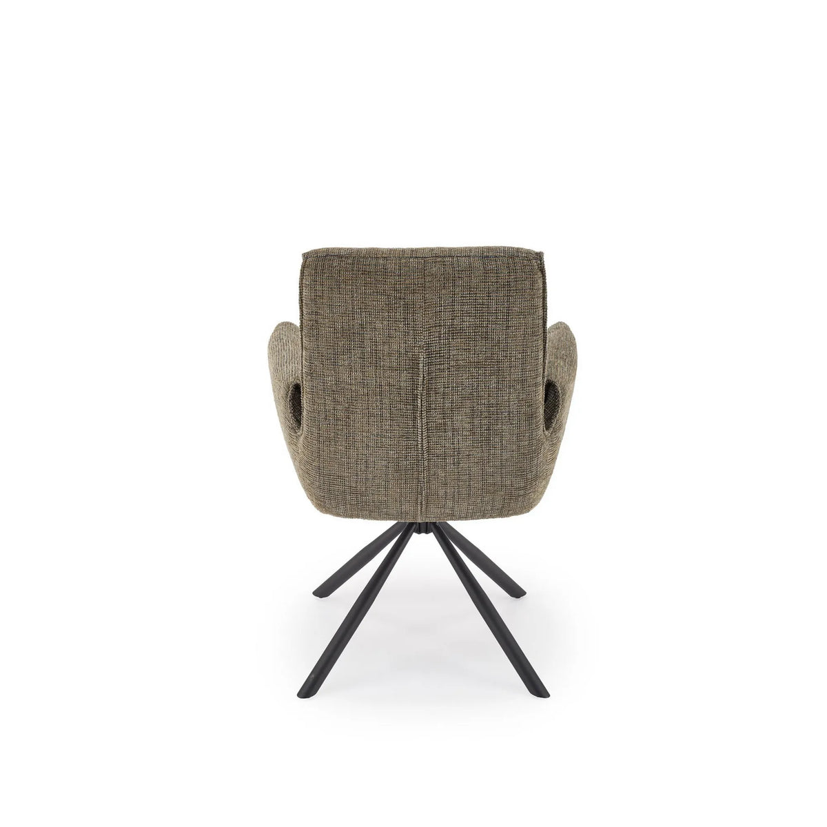 Scaun rotativ K596, verde olive/negru, stofa clasica/metal, 66x66x93 cm