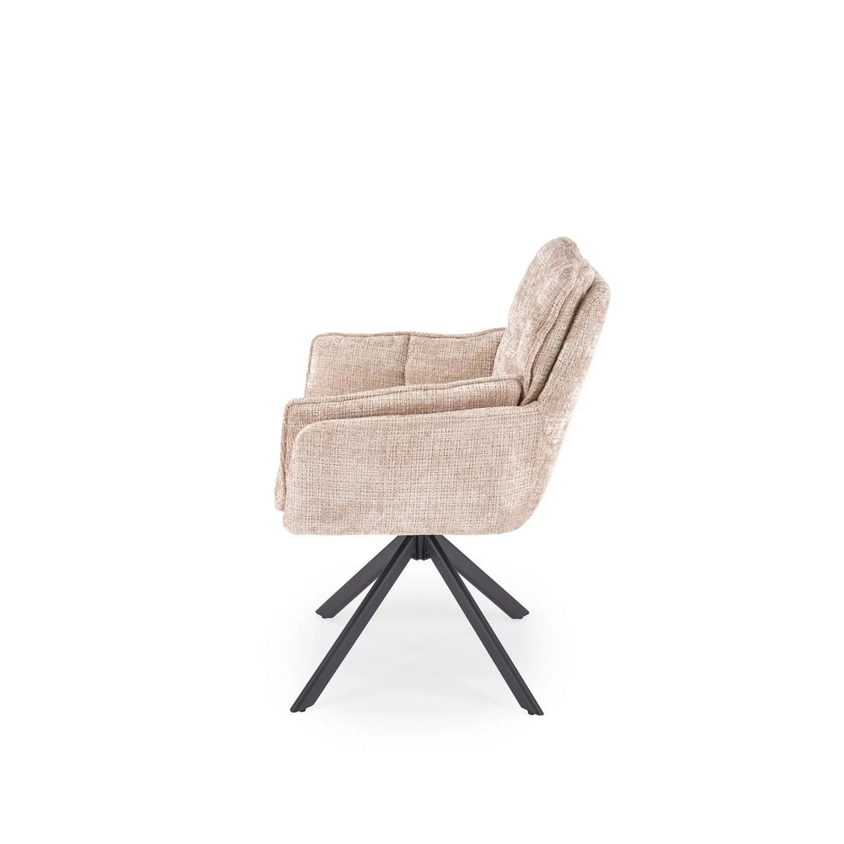 Scaun rotativ K597, bej/negru, stofa/metal, 70x67x90 cm