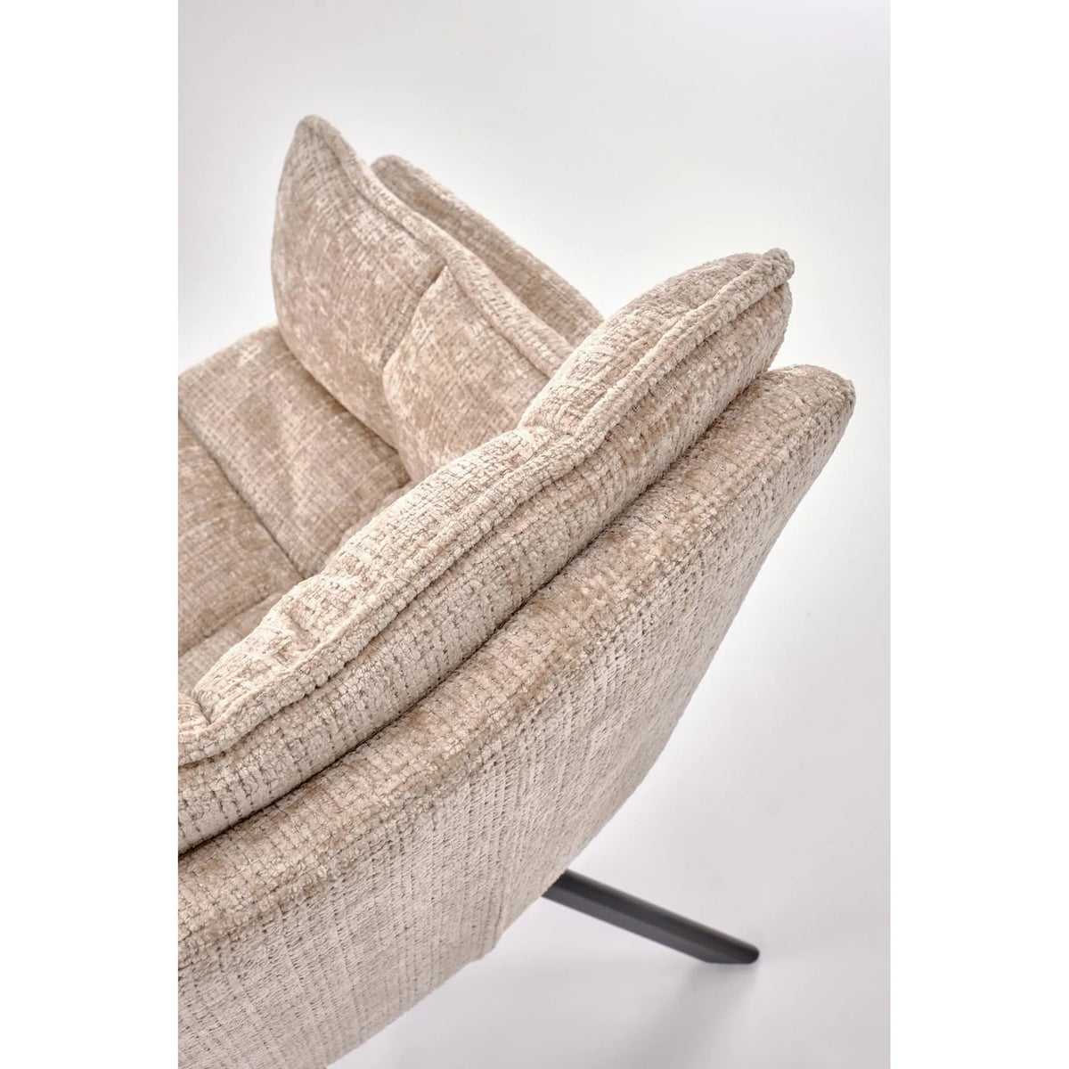 Scaun rotativ K597, bej/negru, stofa/metal, 70x67x90 cm