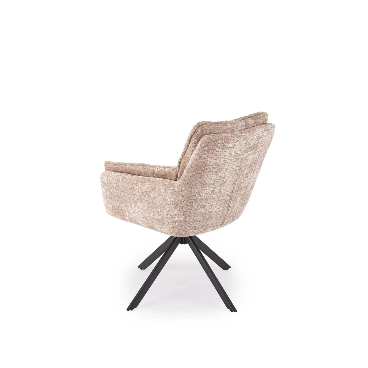 Scaun rotativ K597, bej/negru, stofa/metal, 70x67x90 cm