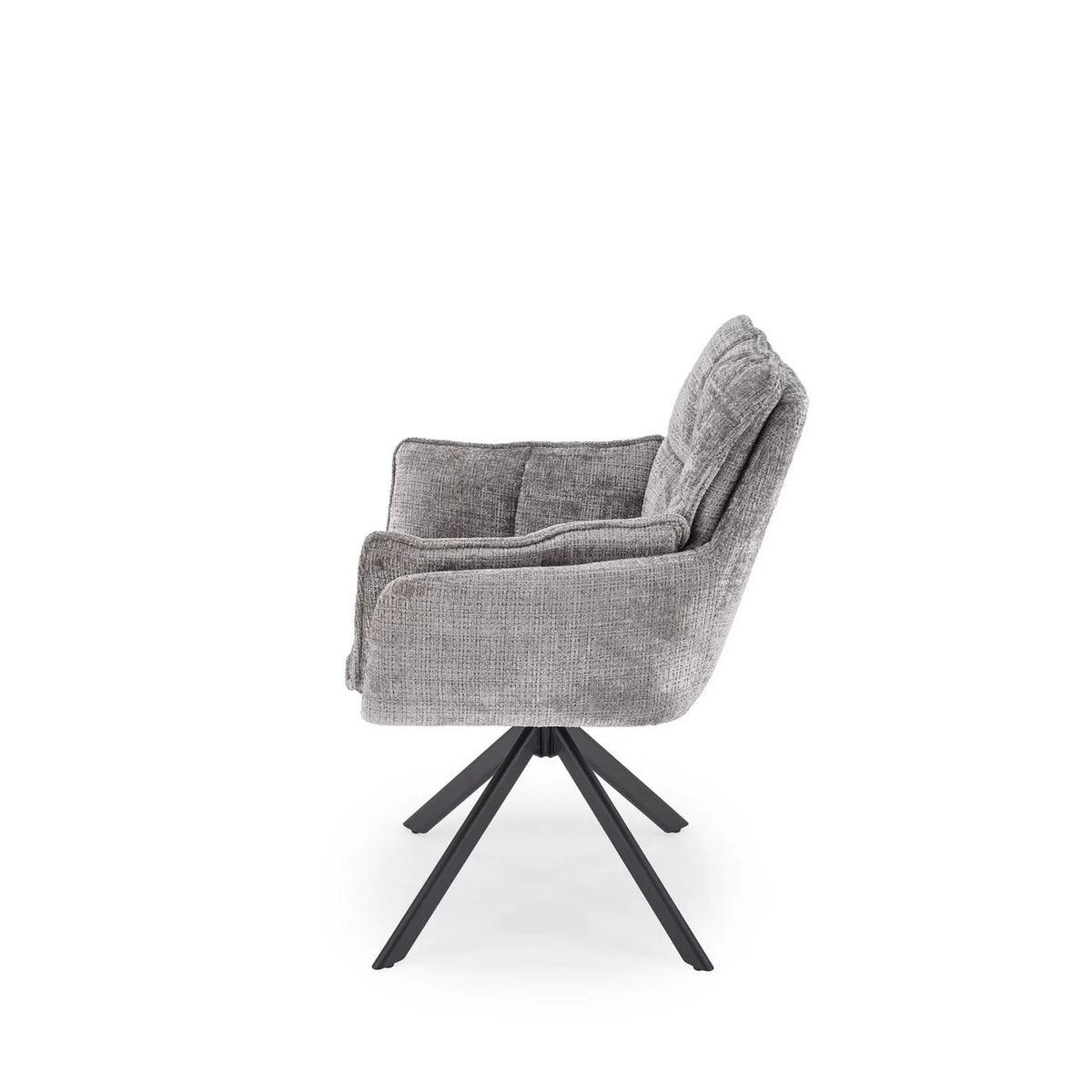 Scaun rotativ K597, gri/negru, stofa/metal, 70x67x90 cm