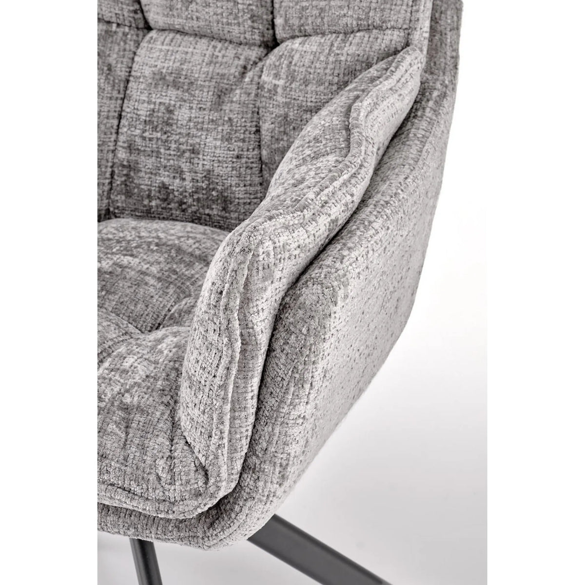 Scaun rotativ K597, gri/negru, stofa/metal, 70x67x90 cm