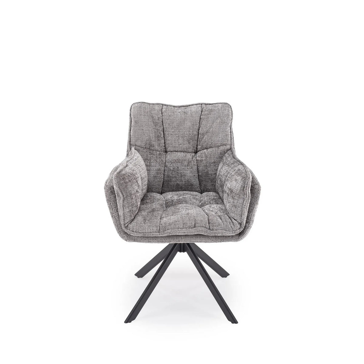 Scaun rotativ K597, gri/negru, stofa/metal, 70x67x90 cm
