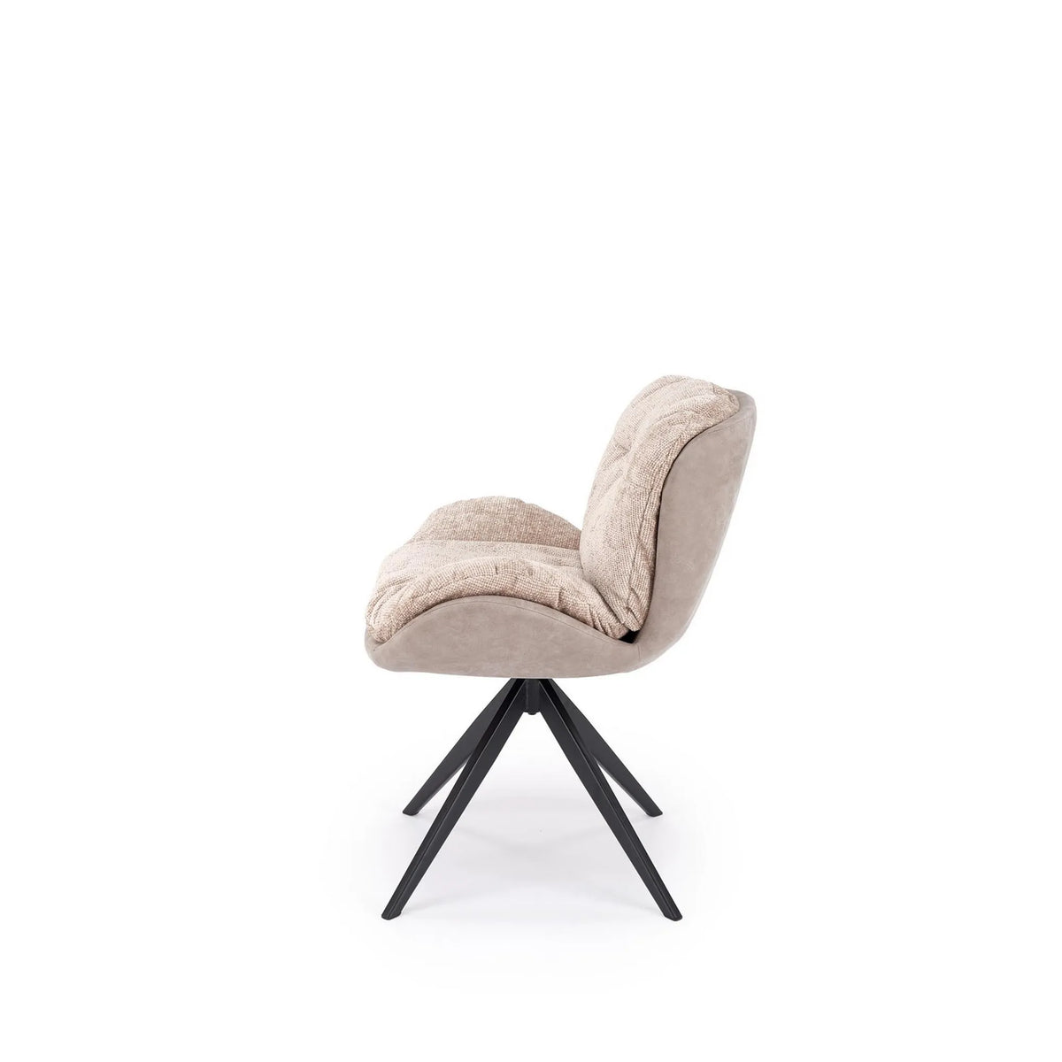 Scaun rotativ K599, bej/negru, stofa/piele ecologica/metal, 62x67x85 cm