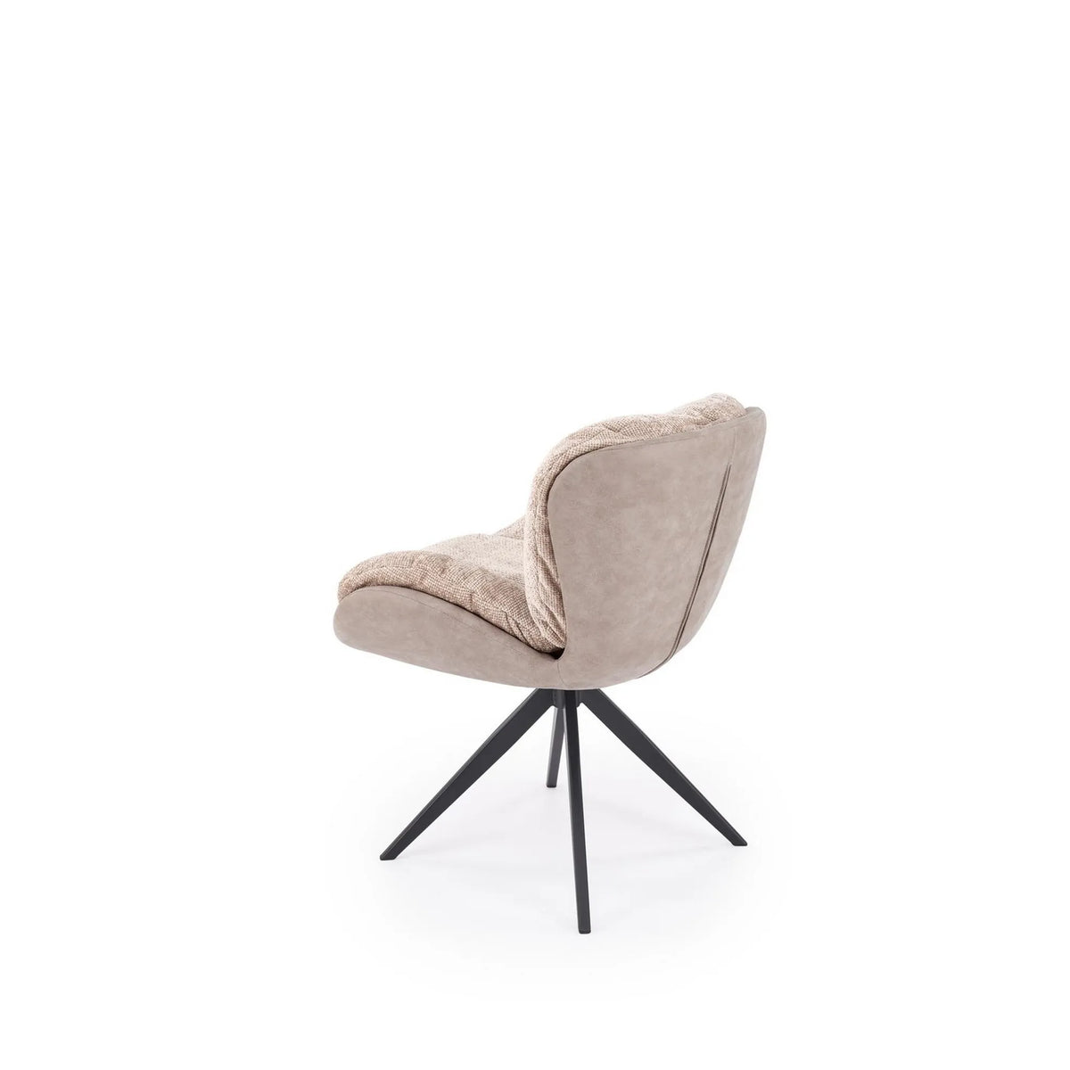 Scaun rotativ K599, bej/negru, stofa/piele ecologica/metal, 62x67x85 cm