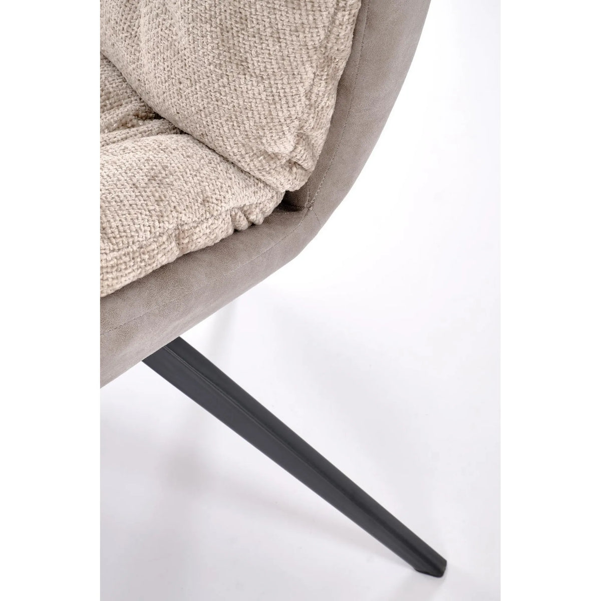 Scaun rotativ K599, bej/negru, stofa/piele ecologica/metal, 62x67x85 cm