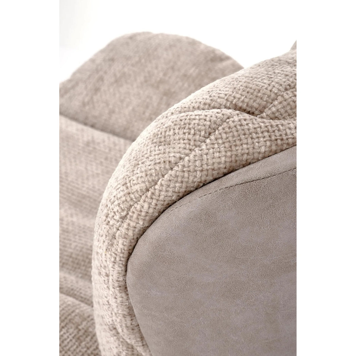 Scaun rotativ K599, bej/negru, stofa/piele ecologica/metal, 62x67x85 cm