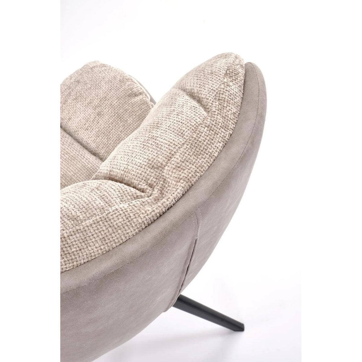 Scaun rotativ K599, bej/negru, stofa/piele ecologica/metal, 62x67x85 cm