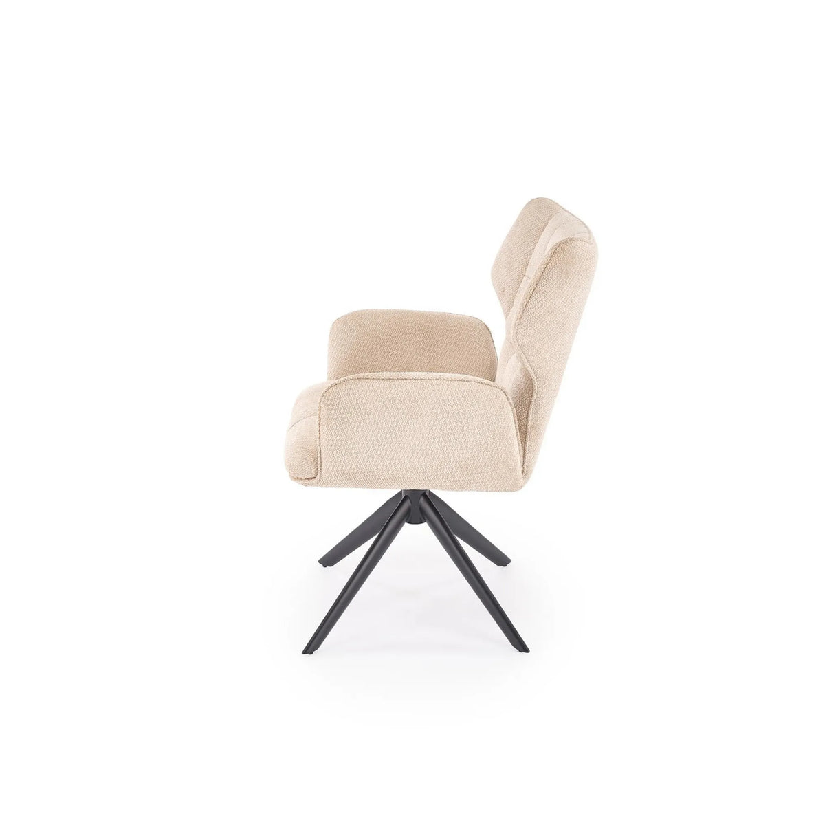 Scaun rotativ K601, bej/negru, stofa/metal, 57x64x90 cm