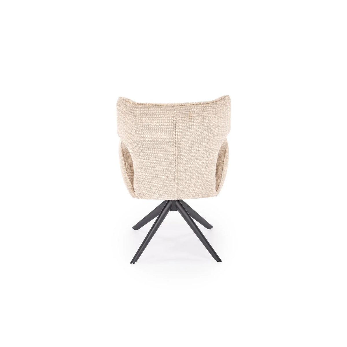 Scaun rotativ K601, bej/negru, stofa/metal, 57x64x90 cm