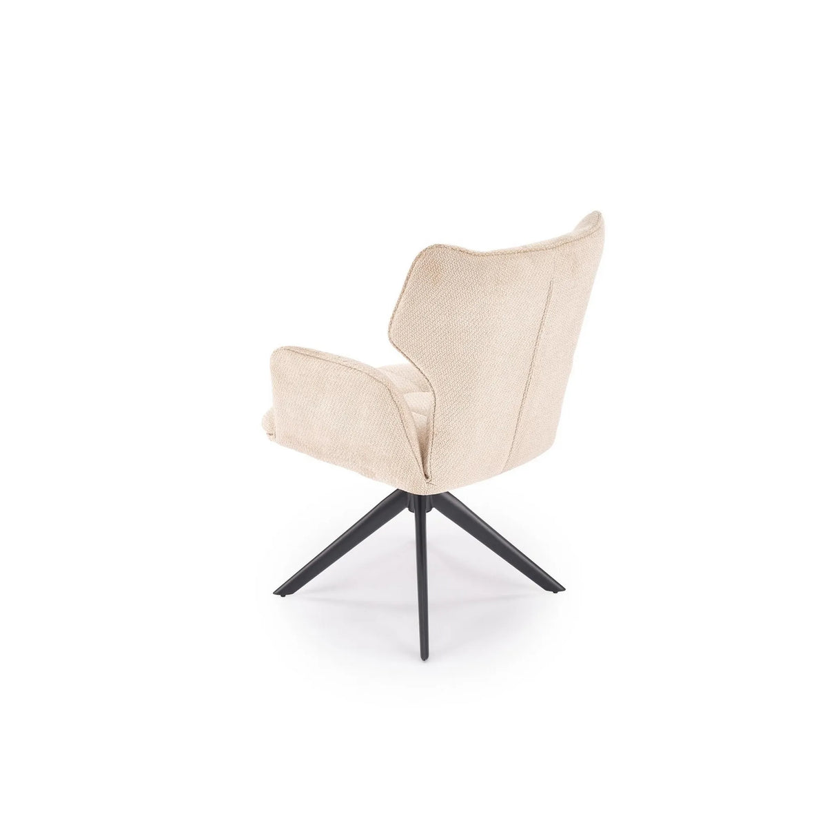 Scaun rotativ K601, bej/negru, stofa/metal, 57x64x90 cm