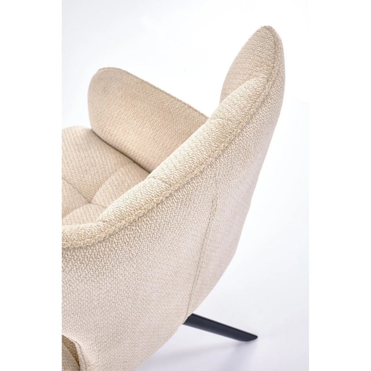 Scaun rotativ K601, bej/negru, stofa/metal, 57x64x90 cm