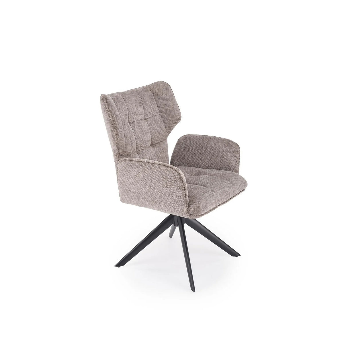 Scaun rotativ K601, gri/negru, stofa/metal, 57x64x90 cm
