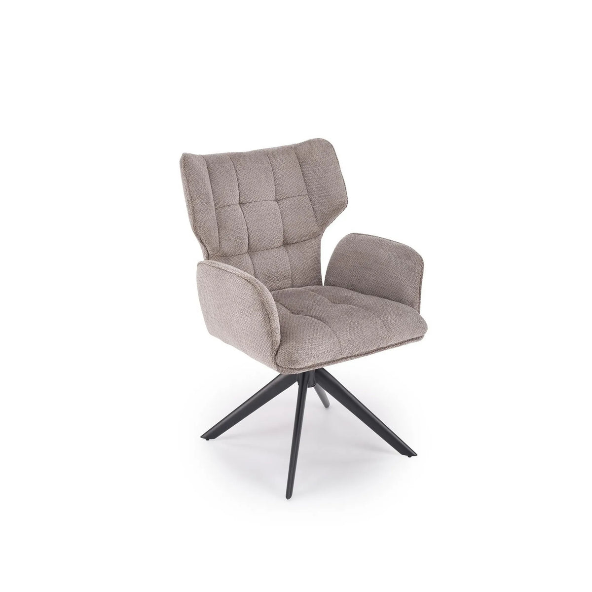 Scaun rotativ K601, gri/negru, stofa/metal, 57x64x90 cm