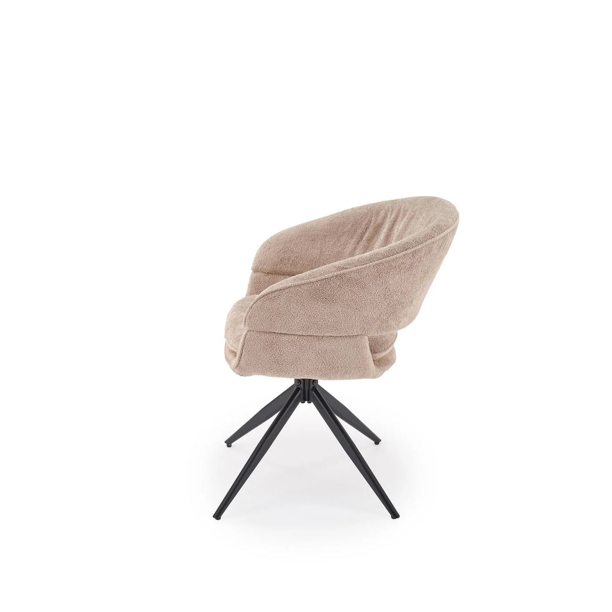 Scaun rotativ K602, cappuccino/negru, stofa/metal, 57x62x82 cm