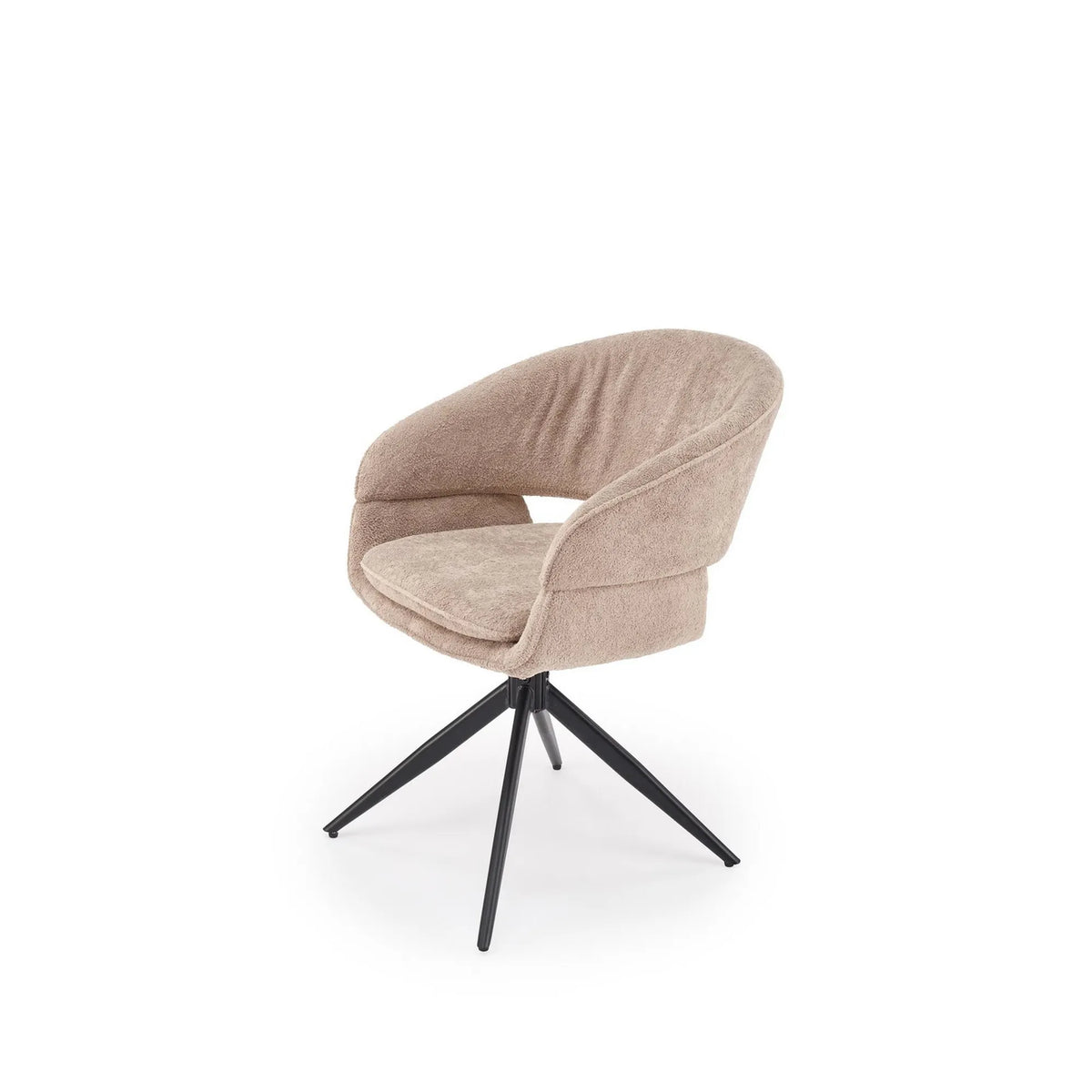 Scaun rotativ K602, cappuccino/negru, stofa/metal, 57x62x82 cm