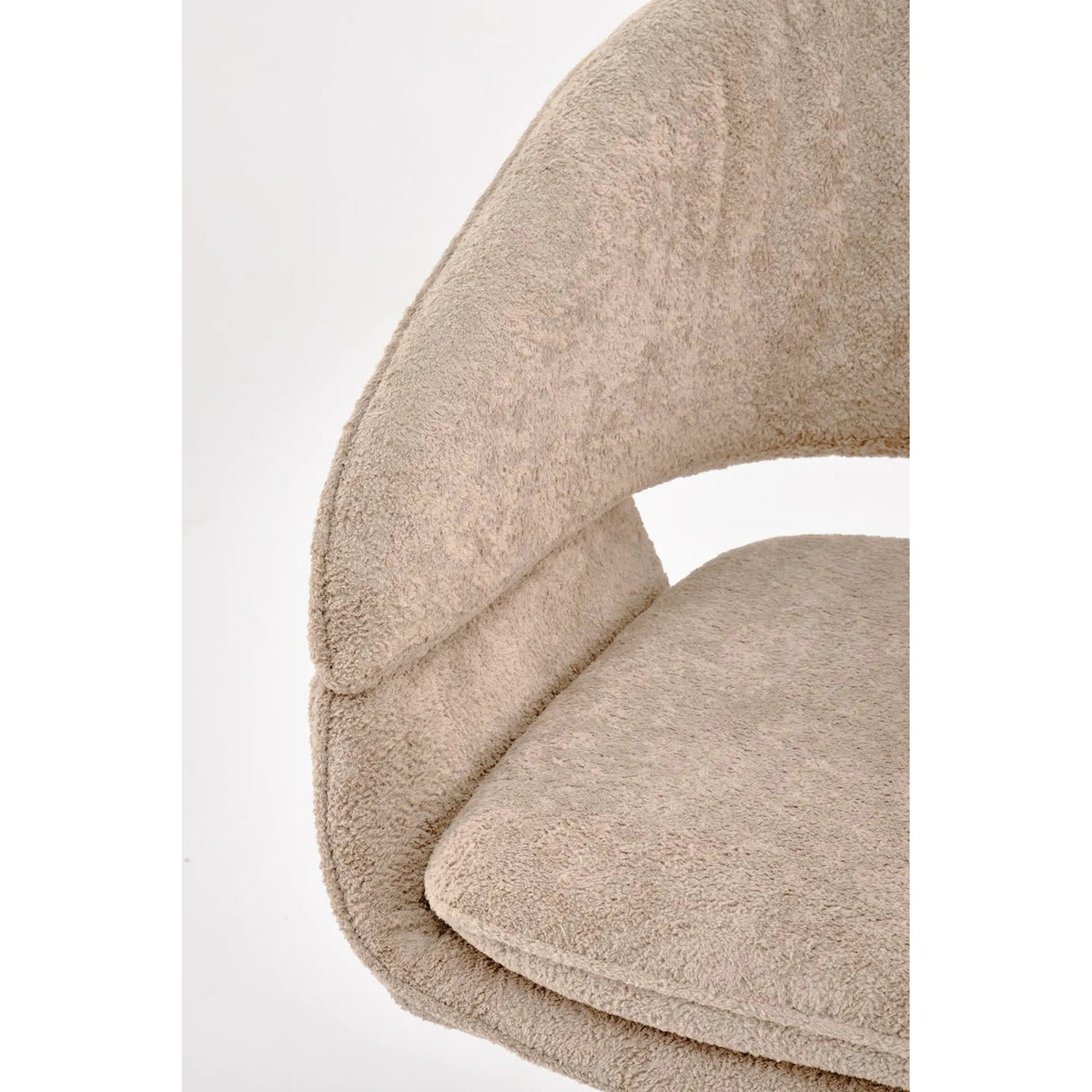 Scaun rotativ K602, cappuccino/negru, stofa/metal, 57x62x82 cm