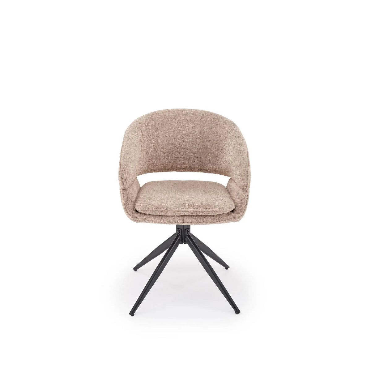 Scaun rotativ K602, cappuccino/negru, stofa/metal, 57x62x82 cm