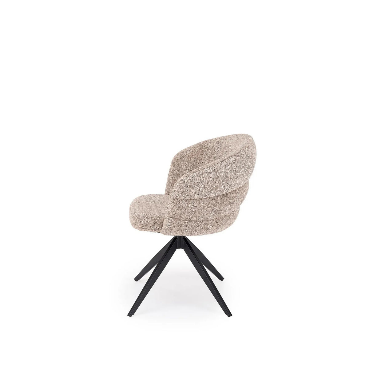 Scaun rotativ K604, bej/negru, stofa/metal, 65x62x85 cm