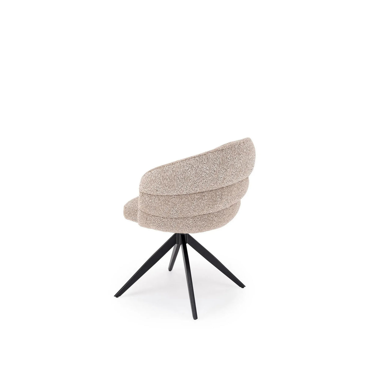 Scaun rotativ K604, bej/negru, stofa/metal, 65x62x85 cm
