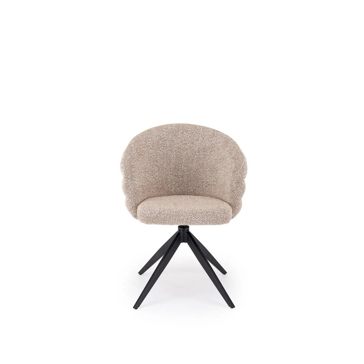 Scaun rotativ K604, bej/negru, stofa/metal, 65x62x85 cm