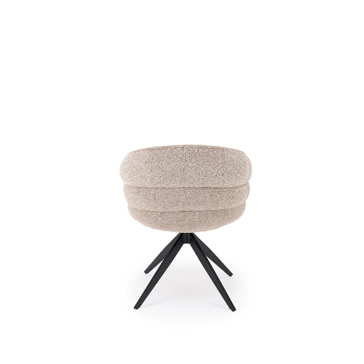 Scaun rotativ K604, bej/negru, stofa/metal, 65x62x85 cm