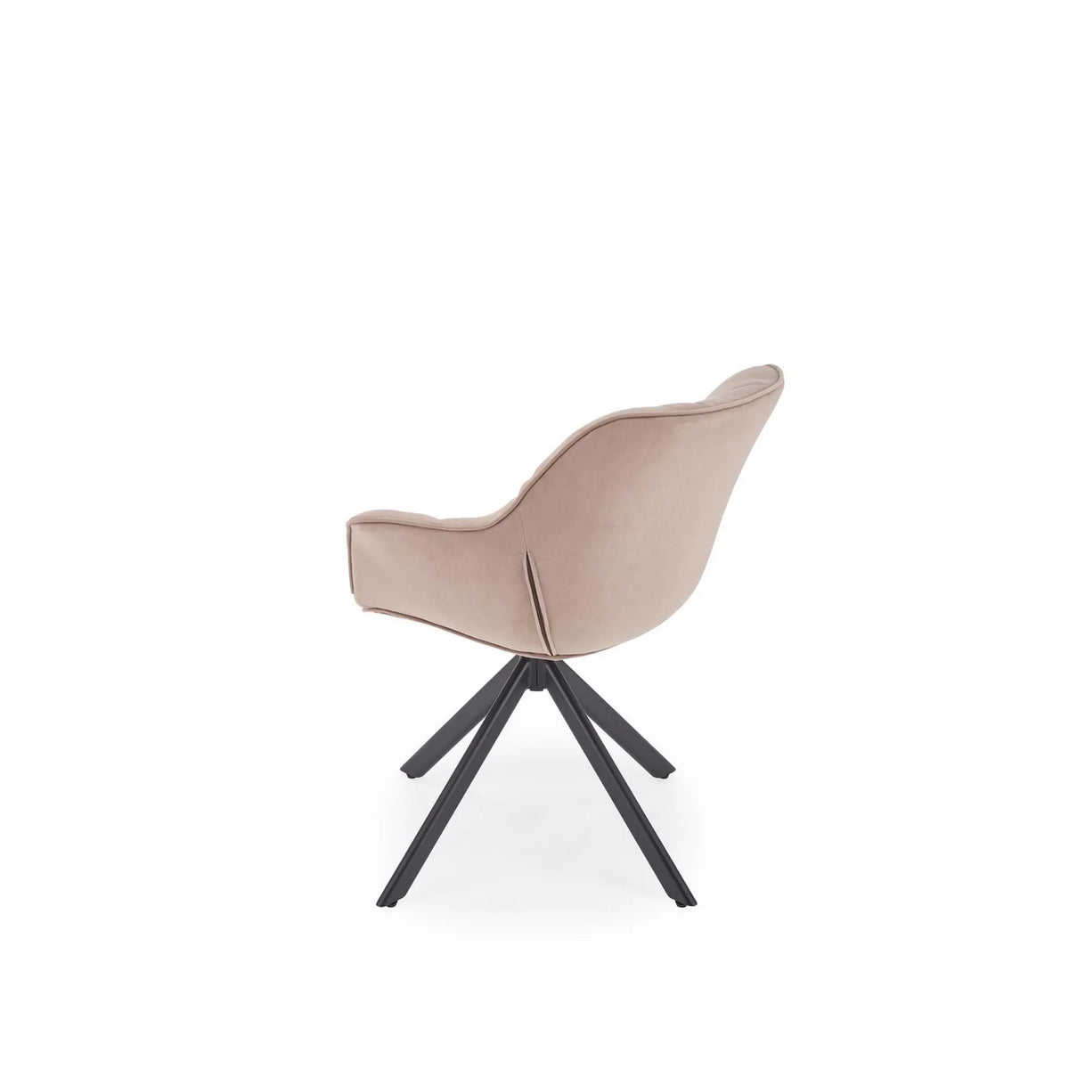 Scaun rotativ K610, bej/negru, stofa catifelata/metal, 65x64x79 cm