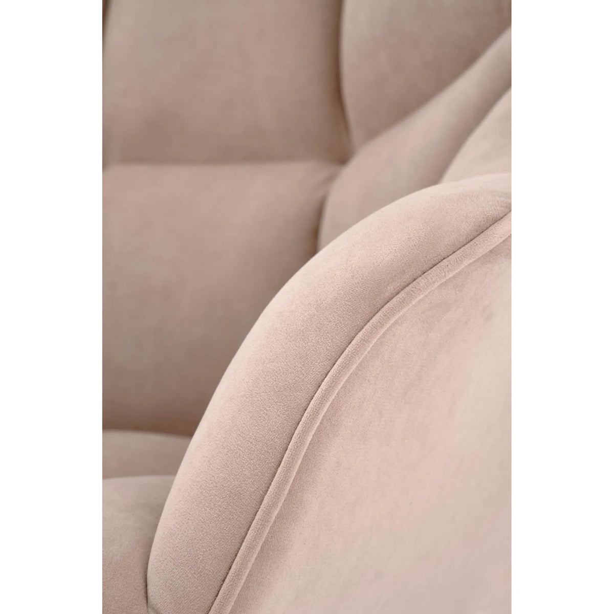 Scaun rotativ K610, bej/negru, stofa catifelata/metal, 65x64x79 cm