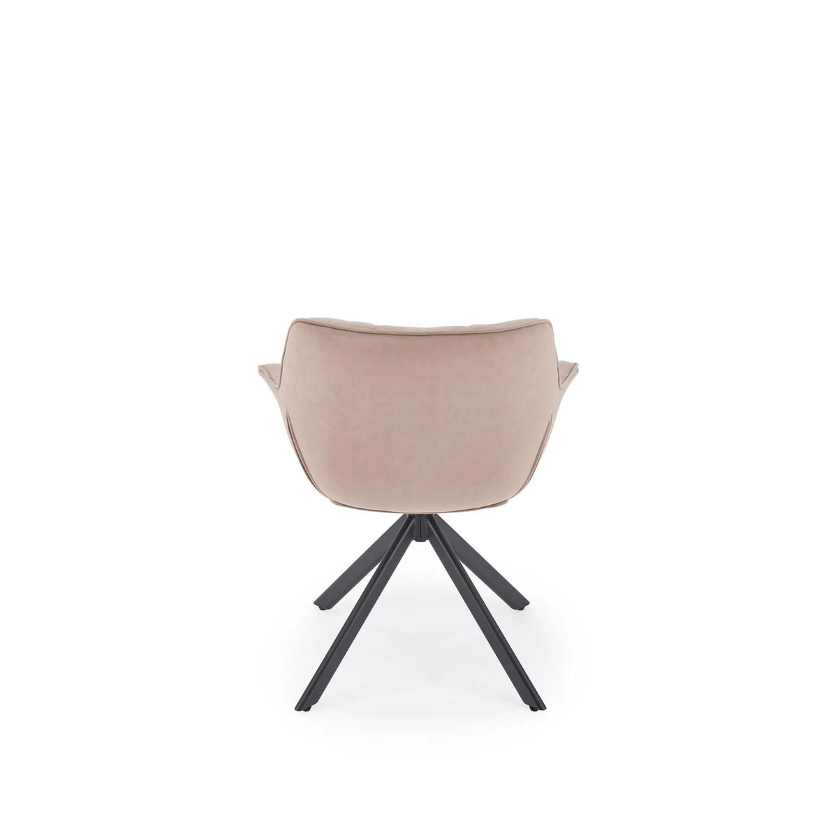 Scaun rotativ K610, bej/negru, stofa catifelata/metal, 65x64x79 cm