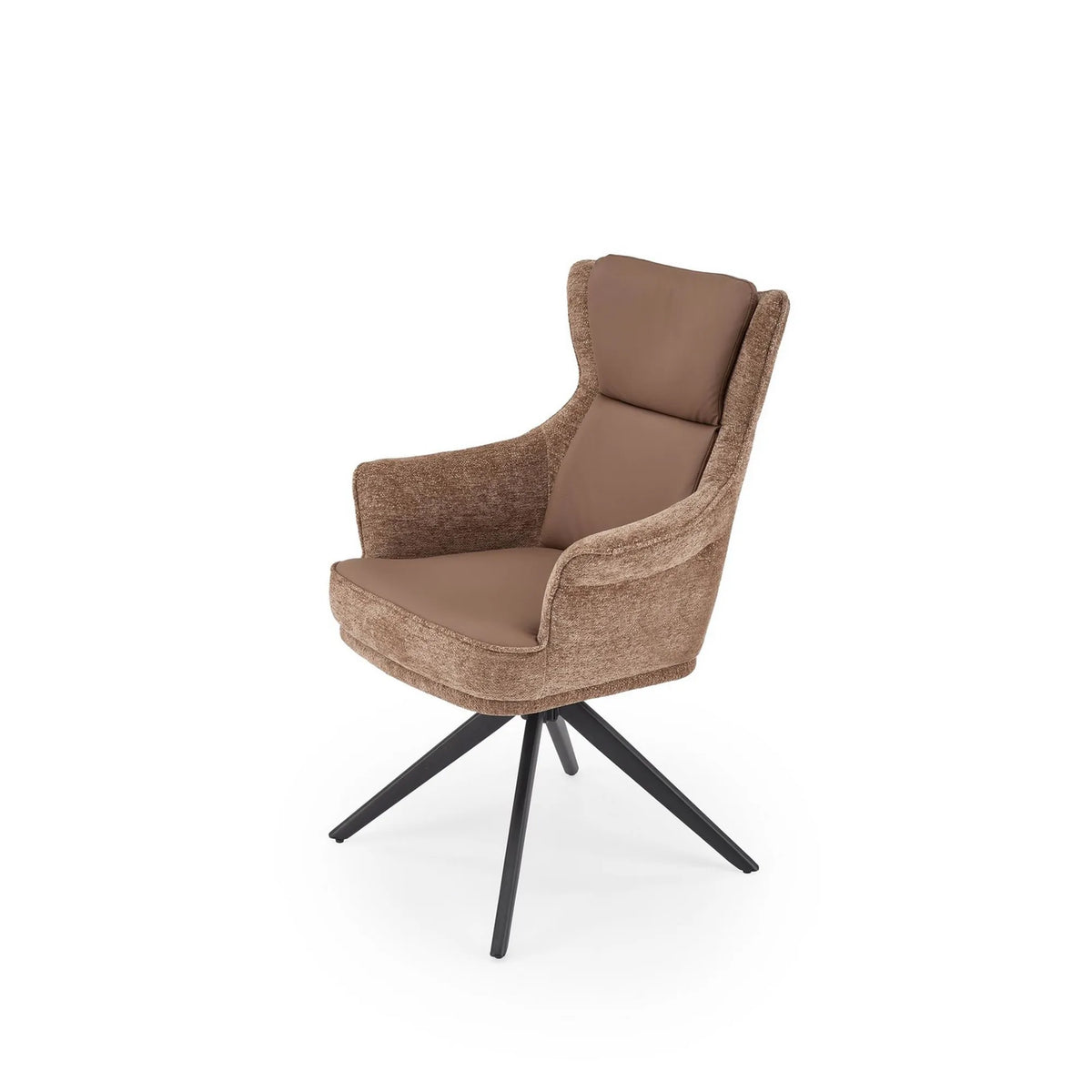 Scaun rotativ K611, maro, piele ecologica/stofa, 64x66x96 cm