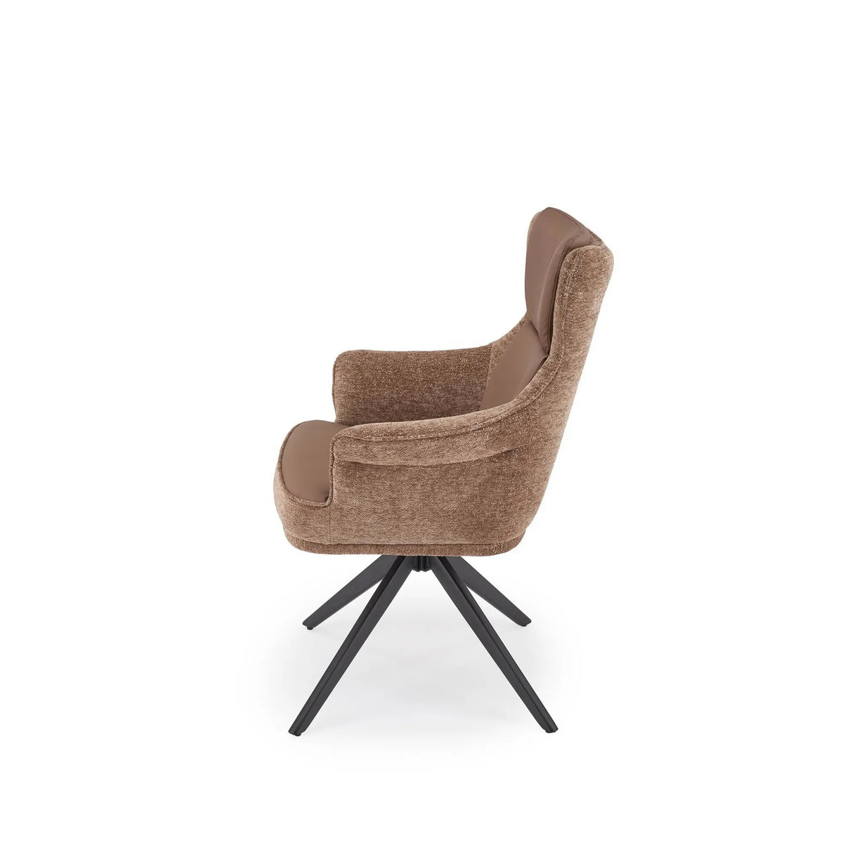 Scaun rotativ K611, maro, piele ecologica/stofa, 64x66x96 cm
